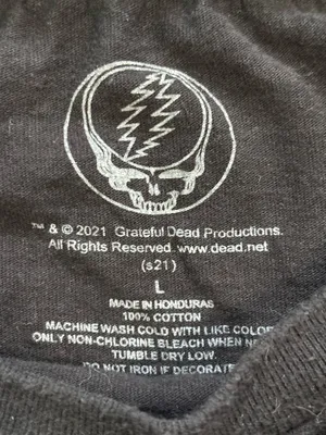 Black Grateful Dead Dancing Bears T-shirt with A Rainbow Graphic Size Large thumbnail 7