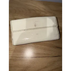 Vintage Coach Turnlock Slim Envelope Wallet‎ Patent Leather Ivory NOS READ Y thumbnail 5