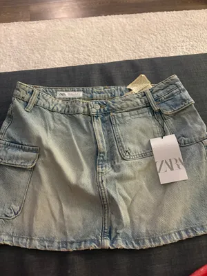NWT ZARA DENIM CARGO MINI SKIRT. Size Large thumbnail 6