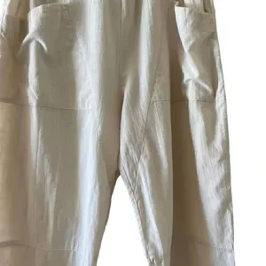 Zanzea Collection Ivory Elastic Waist Pull On Wide Leg Y2K Capri High SZ L #1274 thumbnail 3