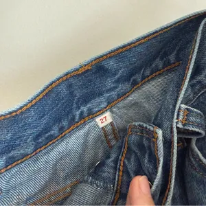 Levi's Blue Frayed Denim Cutoff Shorts thumbnail 2