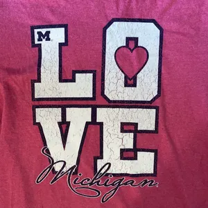 Fruit of the Loom Pink and White Love Michigan Short Sleeve Top thumbnail 2