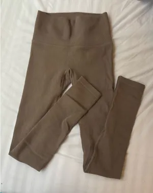 All in Motion Brown Ribbed Leggings thumbnail 1