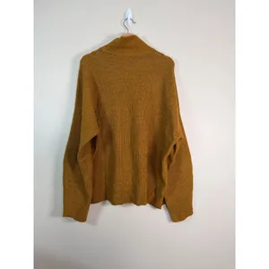 Abercrombie Fitch Womens Ochre Yellow Ribbed Turtleneck Sweater‎ Oversized XL thumbnail 4