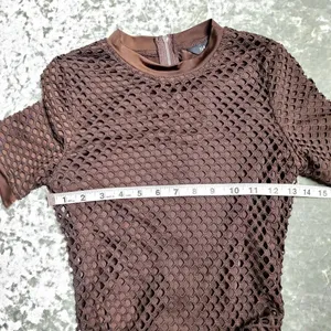 ASOS Naanaa Brown‎ Mesh Bodycon Midi Dress thumbnail 5