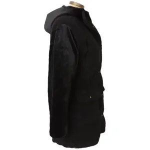 NWOT Eden Society Sherpa Faux Fur Lined Black Hooded Jacket Women’s Size L‎ thumbnail 3