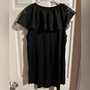 Kate and Mallory Ruffled Black‎ Top Women’s Size XL Whimsy Goth Flutter Sleeve thumbnail 4