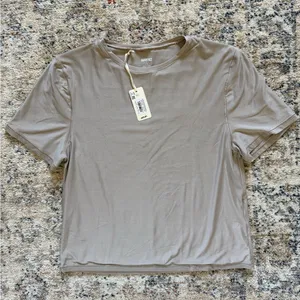 aerie Short Sleeve Tee in Light Taupe thumbnail 3