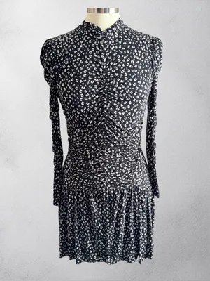 REBECCA TAYLOR Long-Sleeve Mini Cheetah Jersey‎ Dress, Medium thumbnail 3