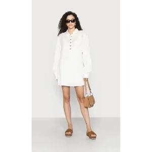 $168 FREE PEOPLE Vera Shirtdress M Eyelet Embroidered‎ Linen Blend Ivory White thumbnail 12