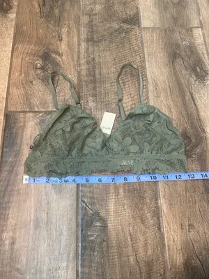 Aerie Green Rebel Lace Triangle Bralette thumbnail 11