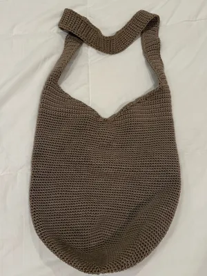 The Sak Vintage Brown Crochet Slouchy Hobo Bag thumbnail 5