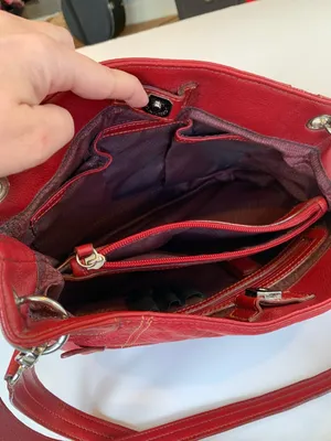 Vintage Y2K Marc Chantal Classic Ruby Red Pebbled Leather Shoulder Bag Purse thumbnail 10