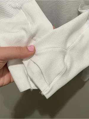 Lululemon Long Sleeve Athletic Top White Women Size 12 Thumbhole Lightweight thumbnail 5