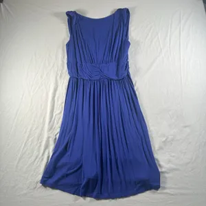 HARHAY Womens XL Blue Sleeveless Empire Waist Midi Dress Flowy Stretch Casual thumbnail 4
