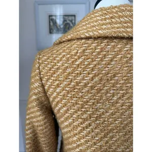Vintage 60s Franklin Simon New York Mustard Gold Side Button Coat S M thumbnail 8