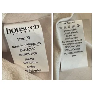 NEW House of CB Camilla Ivory Vegan Leather Strapless Dress Size XS thumbnail 14