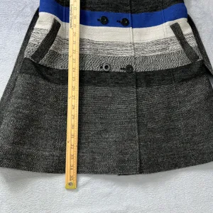 Classiques Entier Womens Wool Blend Belted Double Breasted Stripe Trench Coat‎ L thumbnail 10