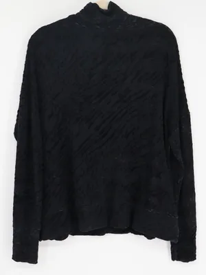 Majestic Filatures Woman's Black Burnout Velvet Cowl Neck Long Sleeve Top XL thumbnail 10