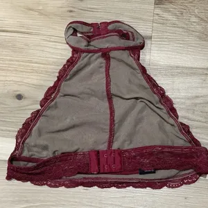 Olivacous Maroon Lace Halter Bralette Women’s Small thumbnail 2
