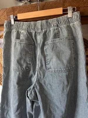 NWT Gap pull on high rise wide leg railroad stripe blue Medium thumbnail 4