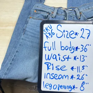 Levis Ribcage Straight Ankle Jeans Womens 27 Blue High Rise Denim A36 thumbnail 8