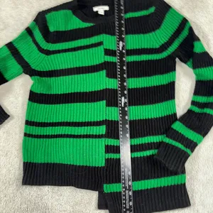 Nine West XS‎ Green And Black Knit Sweater thumbnail 5