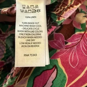 100% Linen Cynthia Rowley Palazzo Pant MED 30x28 Tropical Floral‎ Flowy Loose thumbnail 8