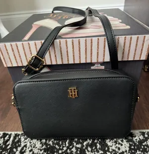 Tommy Hilfiger Black Crossbody Bag with Gold Logo thumbnail 1