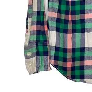 J. Crew‎ Flannel Shirt Size XS Boy Fit Green Pink White Plaid 100% Cotton Womens thumbnail 4