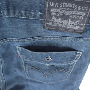 Levis 514 Slim Straight‎ Denim Shorts Women 34x6 Blue Cutoff Raw Hem Casual Y2K thumbnail 6
