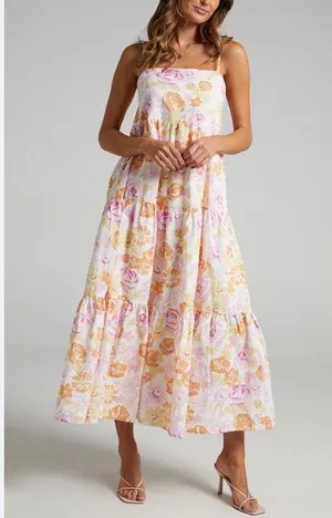 Charlie Holiday Isabella Maxi Dress Floral Pink New With Tags 6 thumbnail 1