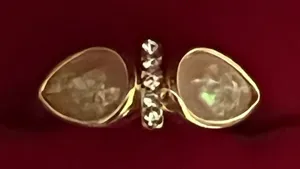 &merci Teardrop Gemstone & Crystal Dangle Teardrop Gemstone Ring Size 6 thumbnail 1