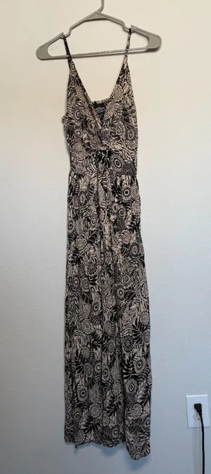 Free People Black Bohemian Maxi Dress with Spaghetti Straps thumbnail 1
