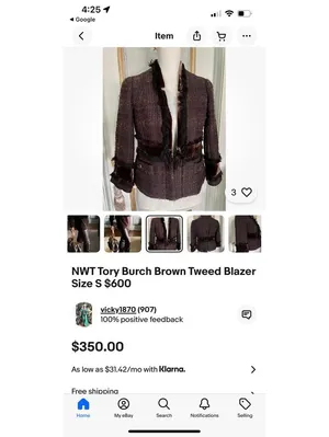Tory Burch Tweed Jacket with Velvet Accents thumbnail 9
