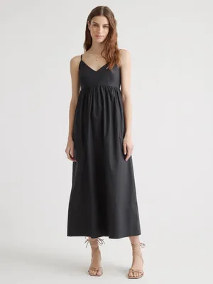 Quince Navy 100% Organic Cotton Sleeveless Maxi Dress, Size XS thumbnail 7