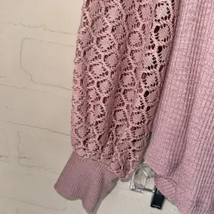 Free People shirt Sweetest Thing Thermal Blush pink XS embroidered thumbnail 5