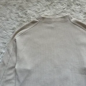 Madewell Top Striped Jacquard Funnelneck Long Sleeve Cream XS thumbnail 7
