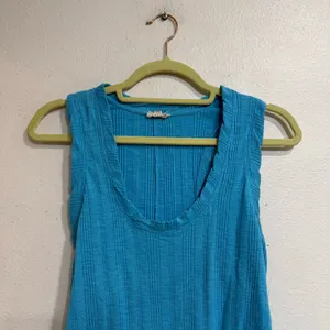 Pilcro Turquoise Blue Ribbed Scoop Neck Tank Top Sz M thumbnail 3