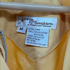 Norm Thompson Yellow Lightweight Jacket vintage lined cinched waist spring M thumbnail 10