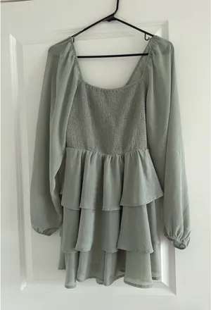 Long Sleeve Green Dress Entro Olive thumbnail 1