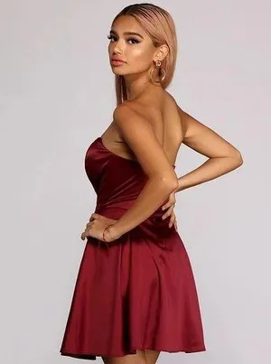 Windsor Paola Strapless Twill Dress Size 6 thumbnail 2