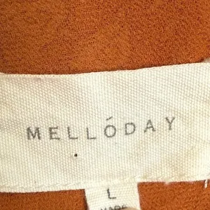 Melloday Large Pumpkin Orange Paisley Tiered Babydoll Mini Dress Dillards thumbnail 3
