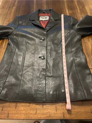 Tuskany Womens XXL Genuine Leather Blazer Jacket Black Y2K Fitted thumbnail 10