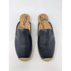 Sam Edelman Kerry Womens Mules Black Leather Espadrille Comfort Sandals US 9 M thumbnail 2