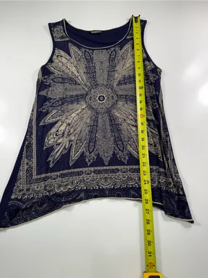 Vanilla Sugar Navy and Gold Mandala Print Tank thumbnail 3