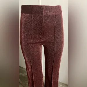 H&M Shimmering Brown Flare Pants thumbnail 9