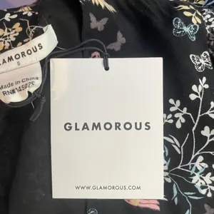 NWT Glamorous V Neck Bird Print Maxi Dress in Black‎ Size Small thumbnail 5