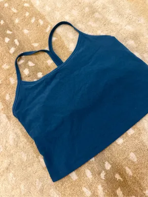 Beyond Yoga Spacedye Slim Racerback Cropped Tank Teal Sea Heather L thumbnail 4