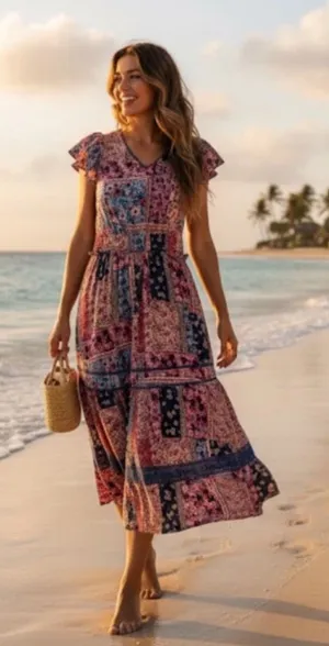 MATILDA JANE The Wildlife Patchwork Maxi Dress Perfectly Floral Boho S‎ thumbnail 1